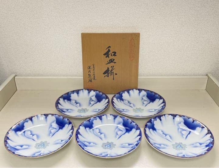 Amazon.co.jp: 深川製磁 牡丹金ミル 6号和皿揃 : ホーム＆キッチン