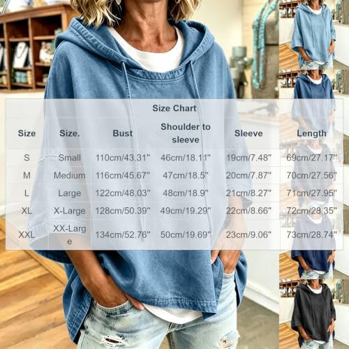 FPMLUXLL Womens Casual Hoodie Fall 3/4 Sleeve Oversized Pullover Sweatshirt - image 6