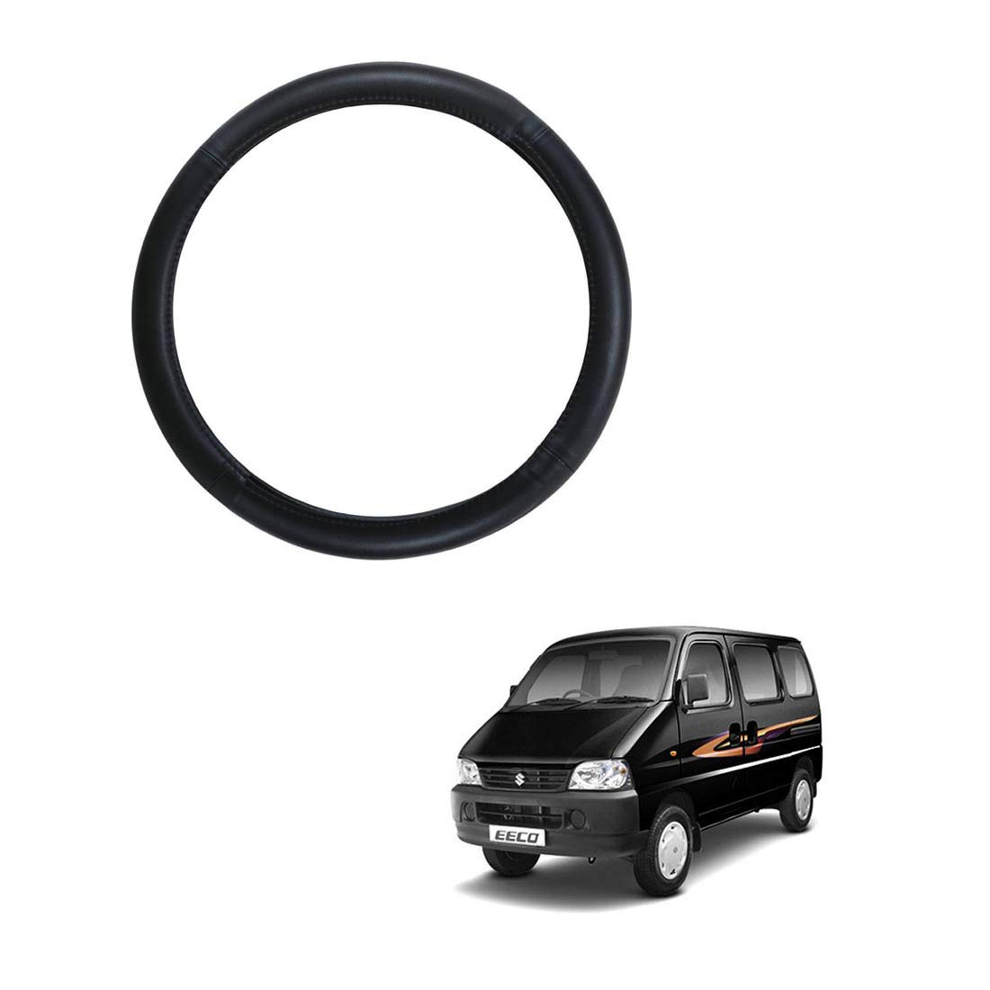 Black Steering Leather Luxury Super Fiber Non-Slip Steering Wheel Cover for Eeco-image-6