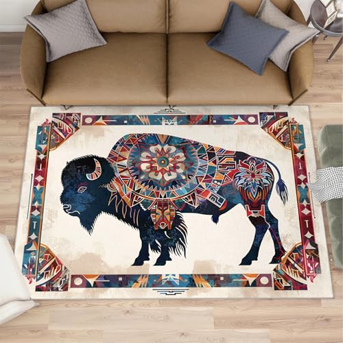 Tapis imprimé vache pour salon de style occidental - 3