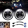 For 90-97 Mazda Miata MX5 MX-5 H6024 Pair Full LED Headlight Lights Halo Angel Eye White DRL Amber Turn Light with High Low Beam