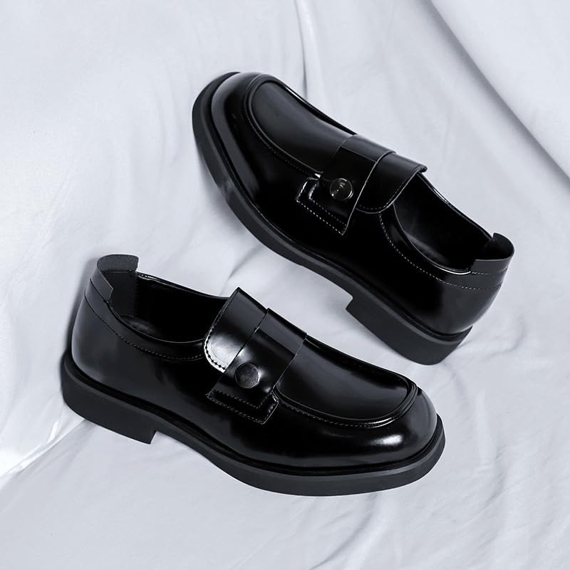 Men's Genuine Leather Platform Slip-On Loafers Men Comfortable Tuxedo Shoes Formal Derby Shoes2