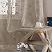 Embroidered Crushed Sheer Curtain Set (63 inch Long, Natural)