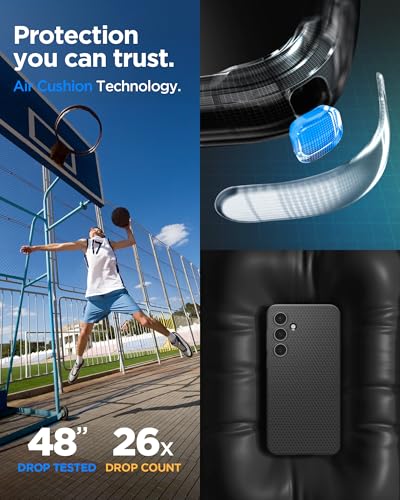 Image of Spigen for Galaxy S24 FE Case, Liquid Air [No Magnet Ring] [Military-Grade Protection] - Matte Black