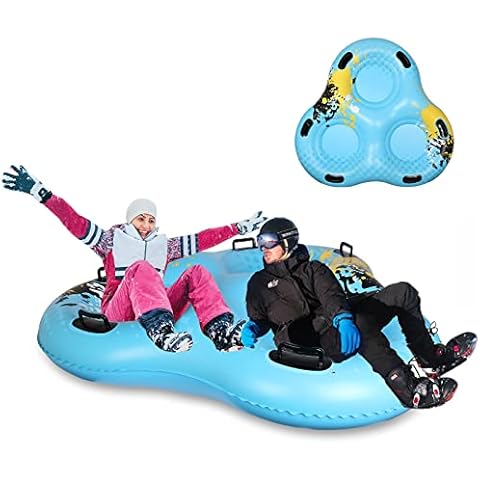 Wodesid Snow Tubes for Sledding Heavy Duty Snow Tube Extra Large 60 Inch Inflatable Snow Sled with Big Handles Ski Circle Suitable for 3 Kids/2 Adults Cover