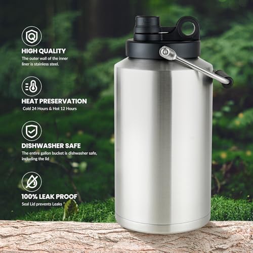 Botella de Agua Alathote de Acero Inoxidable Aislada, 128 oz, Conserva Hielo 48 horas miniatura 3