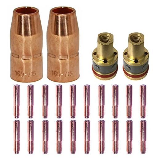 Mig Welding Gun Accessory .030" Kit for Miller Millermatic M-10,M-15 and Hobart H-9 H-10:20pcs Contact Tips 000-067 0.030"+2pcs gas nozzles 169-715 1/2"+2pcs gas diffusers 169-716 …