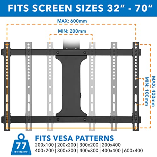 Mount-It! MI-4224 Electric Ceiling Tv Mount With Remote And App Controller, Motorized Flip Down Pitched Roof Mount Fits 32 To 70 Inch Flat Screen Tvs thumb #7