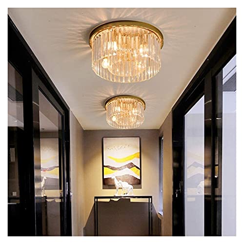 Suspension en cristal doré rétro D40cm plafonnier LED E14