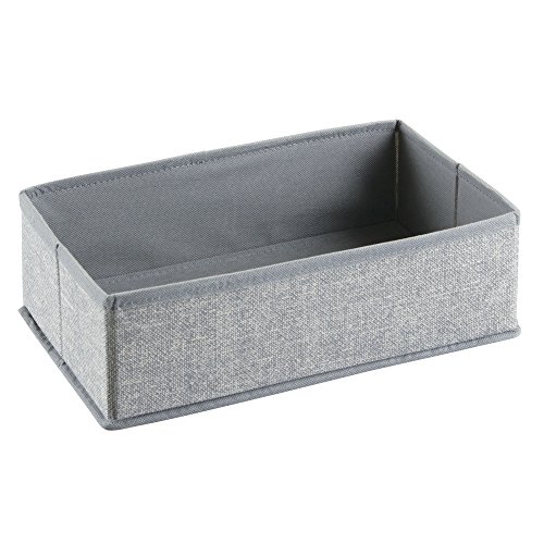 InterDesign Aldo Fabric Dresser drawer and Closet Storage Organizer for Underwear, Socks, Bras, Tights, Leggings - Gray