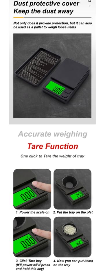 1000g 0.1g Precision Pocket ScaleDigital Gram Ounces/Grains Scale with Backlit LCD