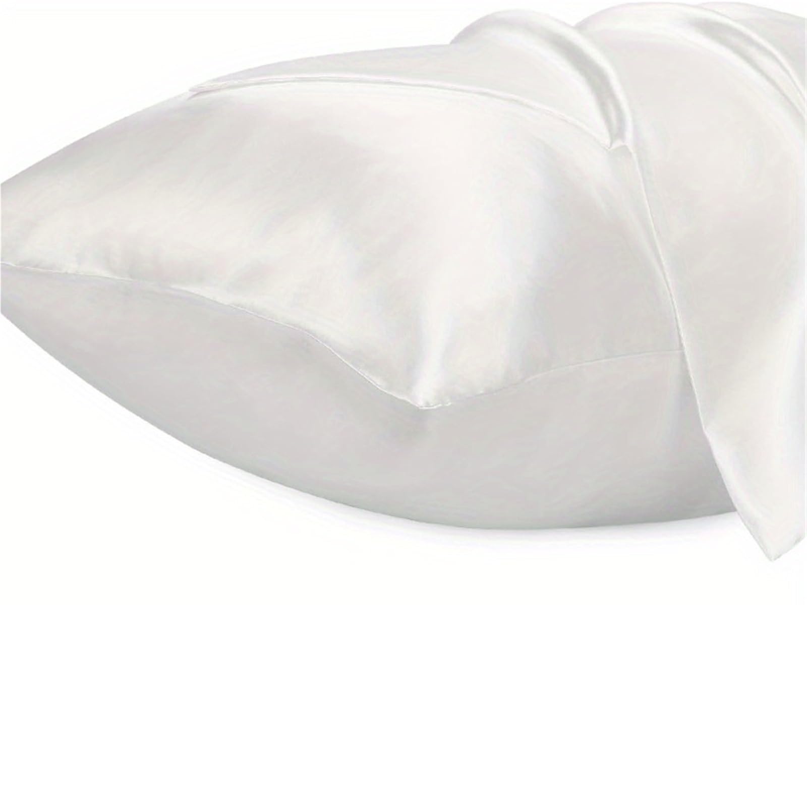 Silk pillowcase 1PC Satin Pillowcase For Hair Silk Pillow Cases For Skin Silky Soft Covers(White,51x101cm)