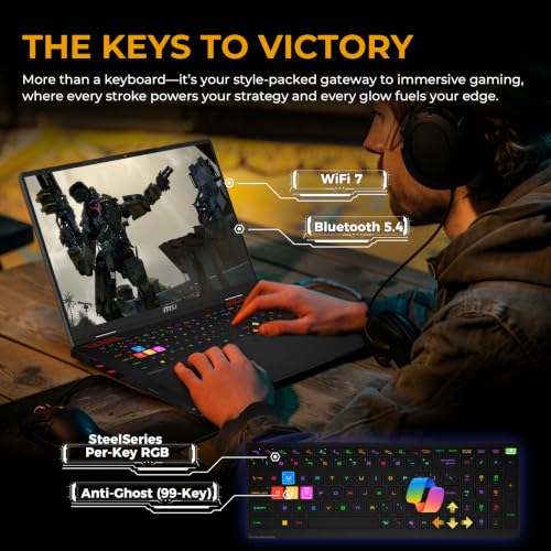 Image of msi Raider 18 HX 18 inch QHD+ 240Hz Gaming Laptop, Intel Core Ultra 9 285HX, 64GB RAM, 3TB Storage (2TB SSD&1TB Dock), RTX 5090 24GB GDDR7, 24-Zone RGB Keyboard, Copilot, Wi-Fi 7, Win 11, Black