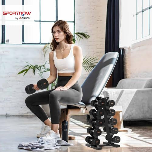 SPORTNOW 5-Tier Dumbbell Rack, Dumbbell Storage Stand Holder, Steel Weight Tree for Home Gym - Image 2