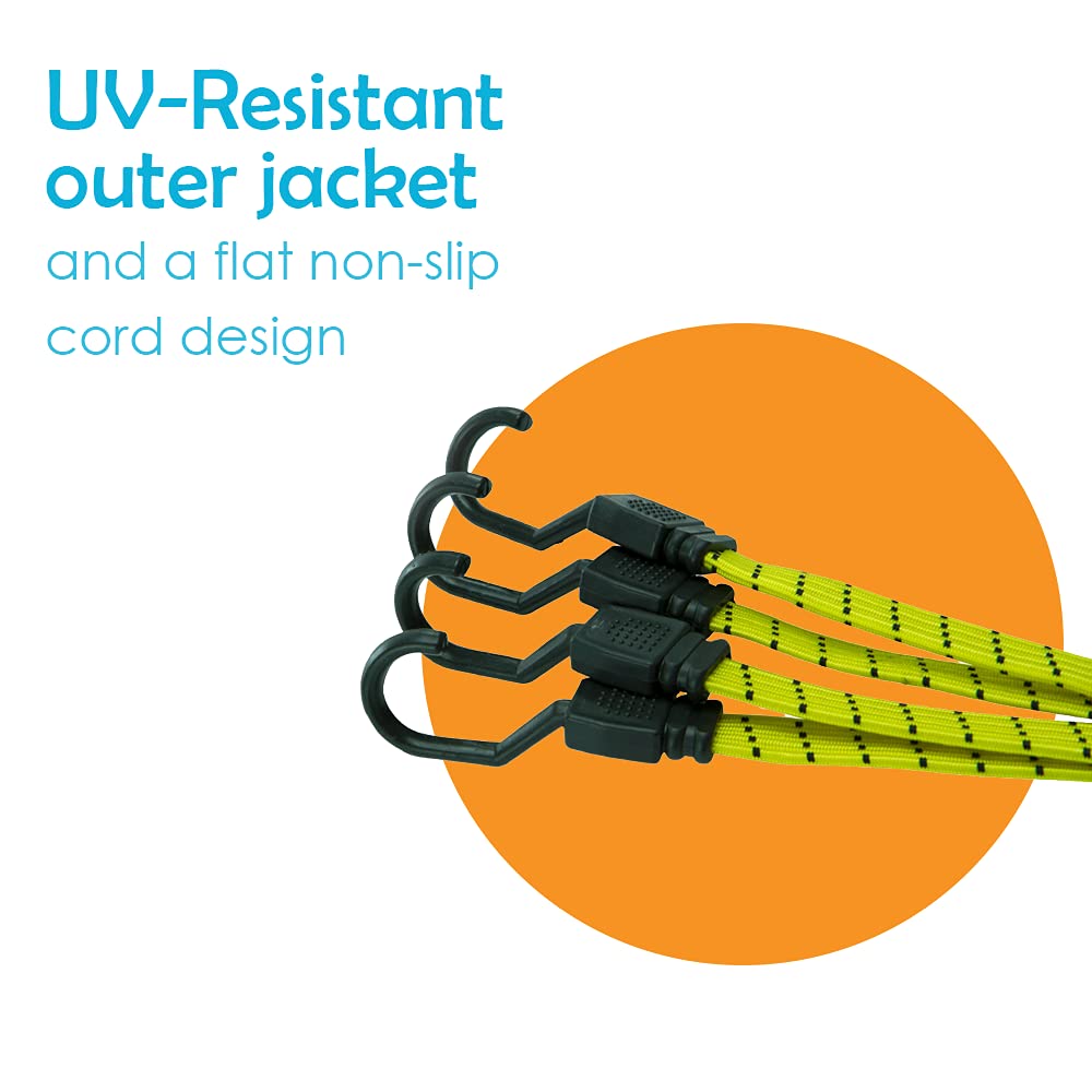 Buy Houseables Bungee Cords with Hooks, Bungie Straps, 4 Pack, 48 Inch