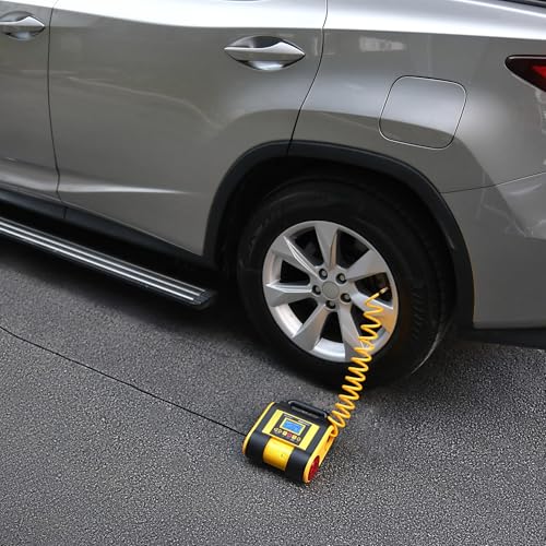 Amazon Basics Bomba compresora de aire portátil con indicador de presión digital, 12 V CC, 150 PSI, color negro - Imagen 6