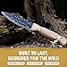 Condor Tool & Knife Cavelore Fixed Blade Knife with Leather Sheath - 1905 High Carbon Steel - Burnt American Hickory Handle - 4.3 inches Blade - 7.8 ounce