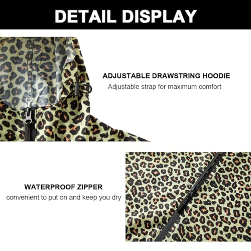 POWINSUN modischer Regenponcho mit Kapuze, wasserdichte Regenjacke mit Tasche für Damen, Herren, Erwachsene, Muster, Einheitsgröße