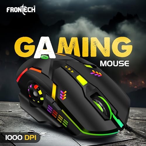 FRONTECH Wired Super Design Gaming Keyboard and Optical Mouse Combo with RGB Backlight Effects| 104 Membrane Keys | USB Plug & Play | Ergonomic &... - Image 4