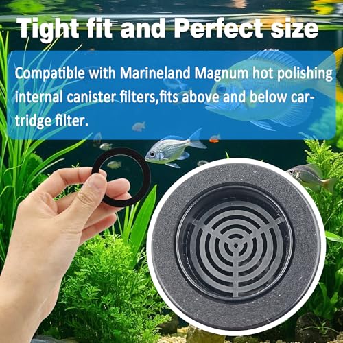 Image of xcivi 4PCS Foam Gaskets for Marineland Magnum ML90770 Canister Filter | 1.5in center bore, 2in OD 1 /8in thick, fresh & salt water safe, tool-free install, durable than stock seal