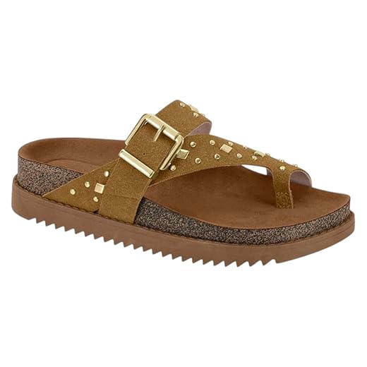 Sandália Feminina Birken Conforto Tachas Tratorada Moleca 5500.120