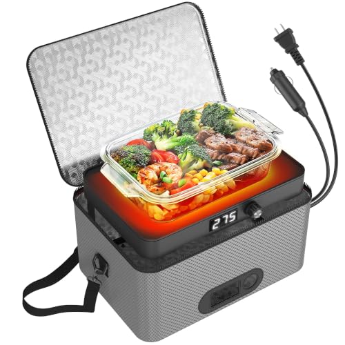 Portable Oven, 12V 24V 110V-240V Car Food Warmer...