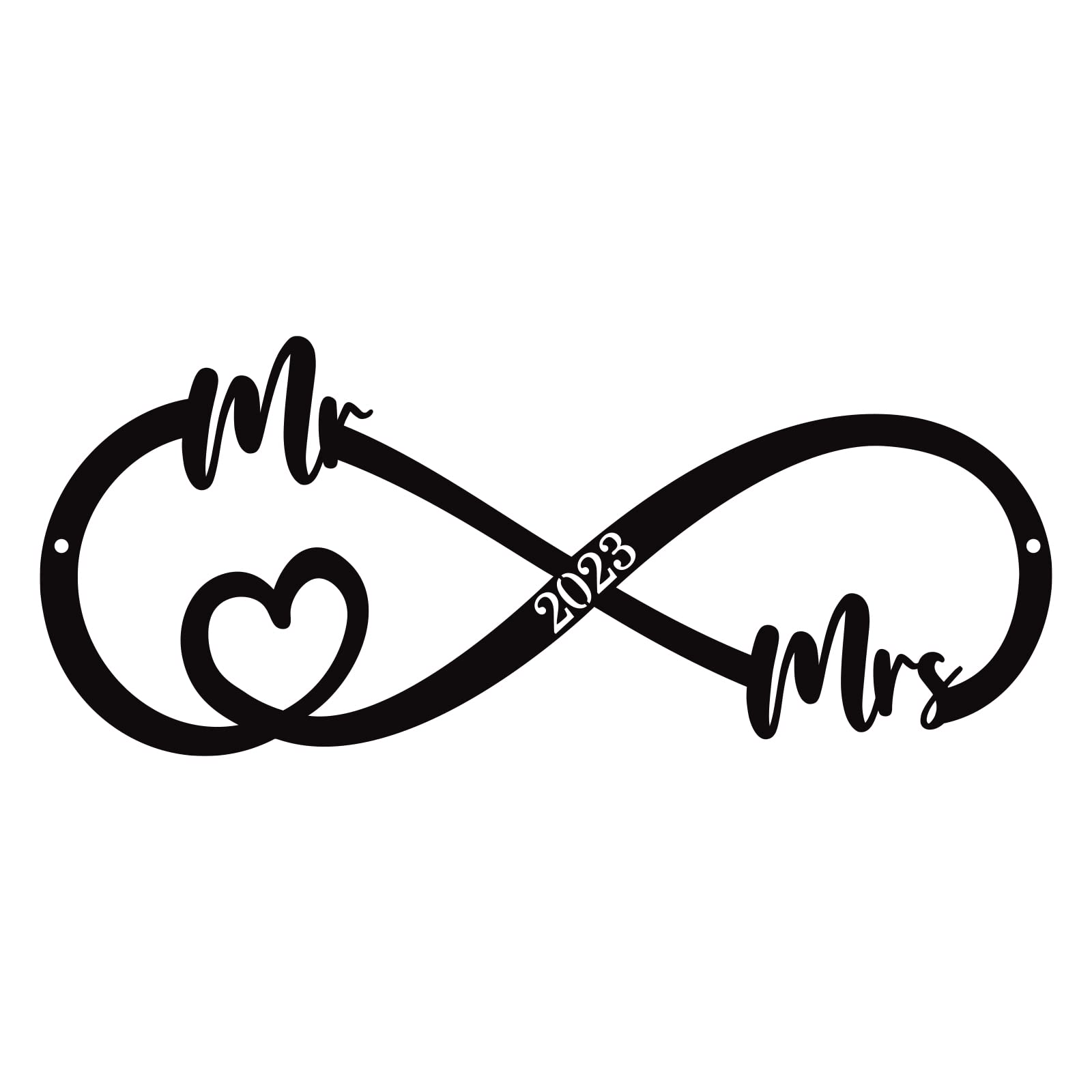 Personalized Infinity Sign With Names & Date - Custom Metal Wall Decor, Wedding Or Anniversary Gift