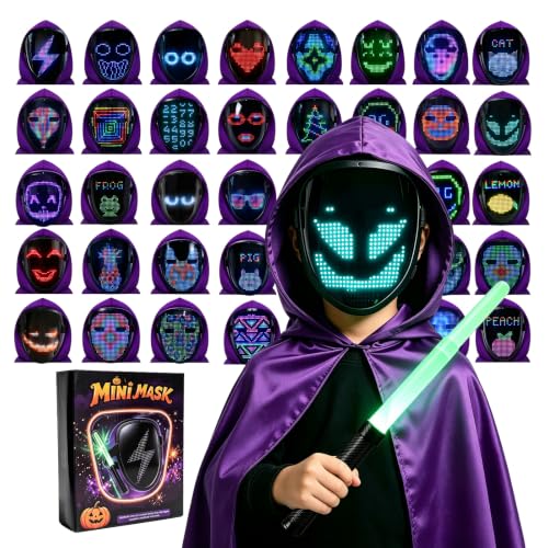 JDBMAOYE LED Mask & Magic Wand, Light Up Mask Wand Toys, Kids Gifts Ages 5-12