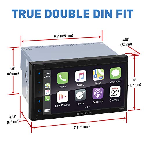 Planet Audio P9900Cpa Apple Carplay Android Auto Car Multimedia Player - Double-Din, 6.75 Inch Lcd Touchscreen, Bluetooth, Mp3-Usb-Aux In, Am/Fm Car Radio, No Cd-Dvd #TOP5