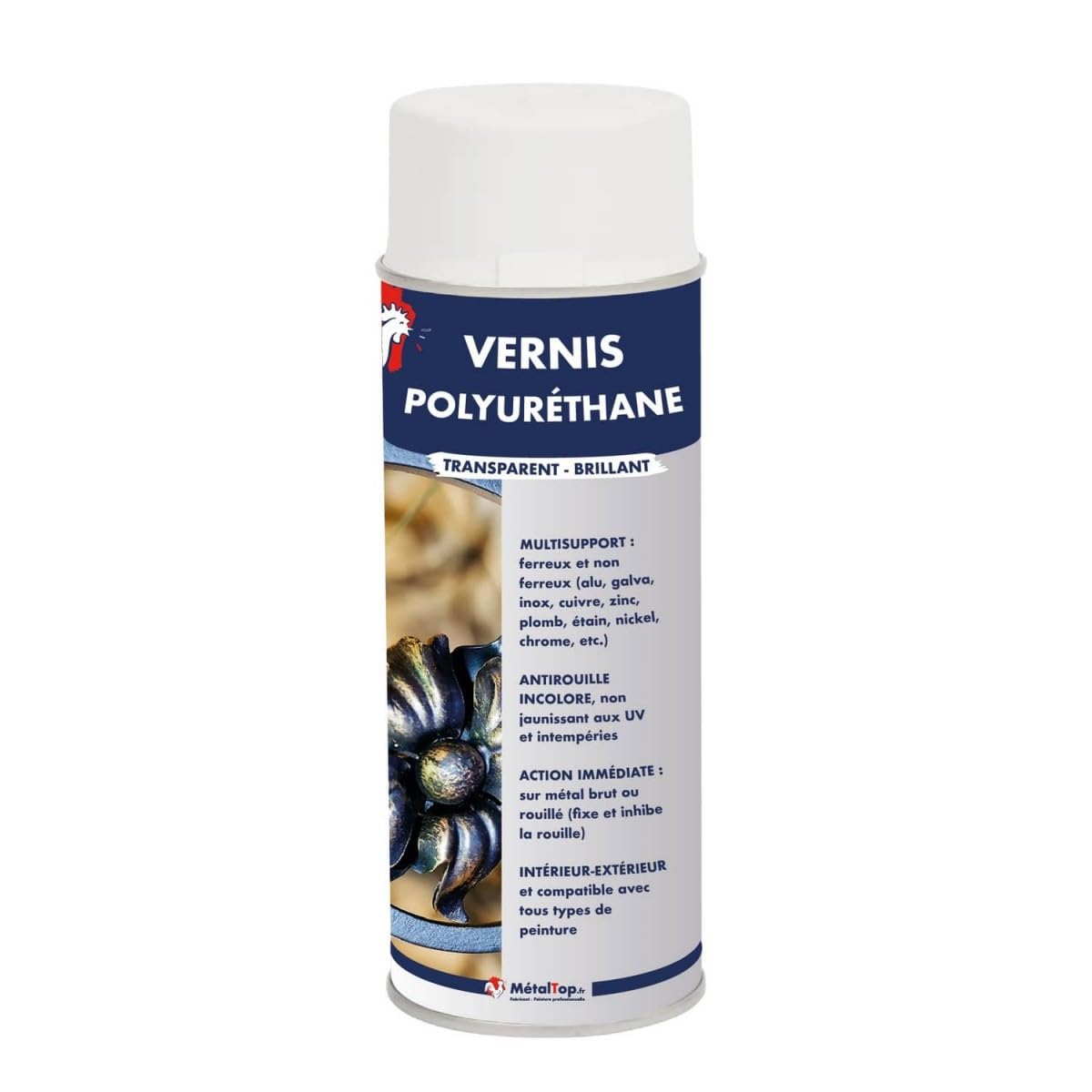 Metaltop - Vernis Polyurethane - 1 L - Protection haute résistance pour surfaces métalliques