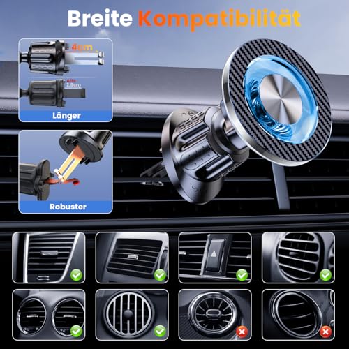 Coneclat Handyhalterung Auto Magnet für Magsafe Autohalterung【2026 Upgrade 22X N55 Magnet】 Handy Halterung Auto【360° Drehbar】 Magnetische Auto Handyhalter Lüftung für iPhone 17 16 15 14 Innentürgriffe