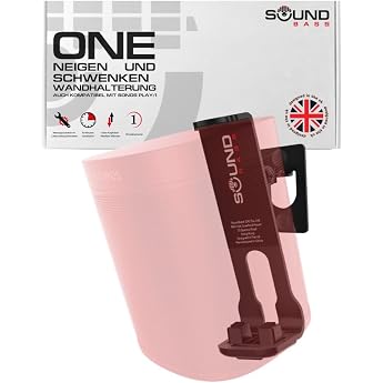 Sound Bass One Wall Mount Bracket Black Single Tilt & Swivel Compatible with Sonos ONE Gen 2 ONESL & Play1