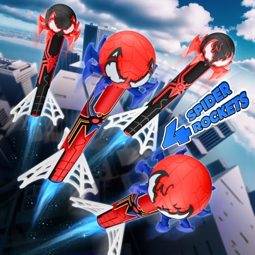 image for TIKAFONY Spider Rocket Launcher for Kids, 4 Spider Rockets with Web Ai