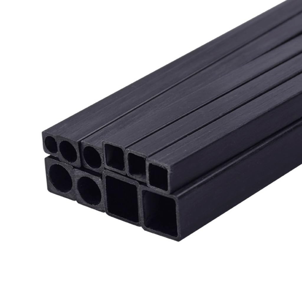 4 szt. Kwadratowych rurek z włókna węglowego o długości 500 mm, pustych prętów z włókna węglowego 10x10 mm(3x3x2x500mm)