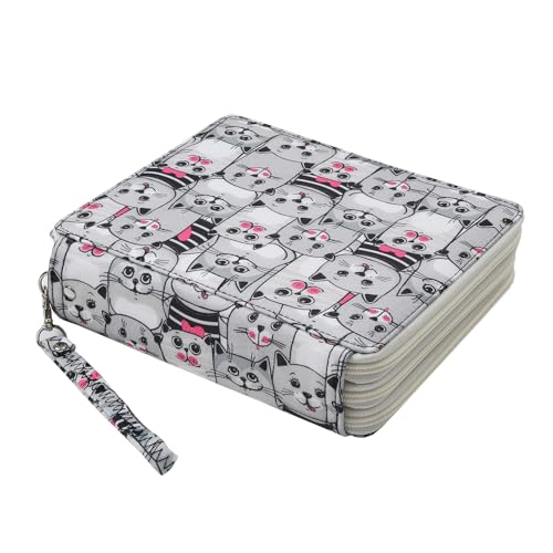 Image of Portable Colored 124 Slots Pencil case Organizer with Printing Pattern for Watercolor Pens or Markers, Pencil Case Organizer for Artist