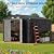 Gizoon 10x10 FT Outdoor Storage Shed, Large Utility Metal Tool Shed with Lockable Double Doors & 4 Vented Windows, Heavy-Duty Garden Shed for Backyard, Patio, Lawn (Grey)