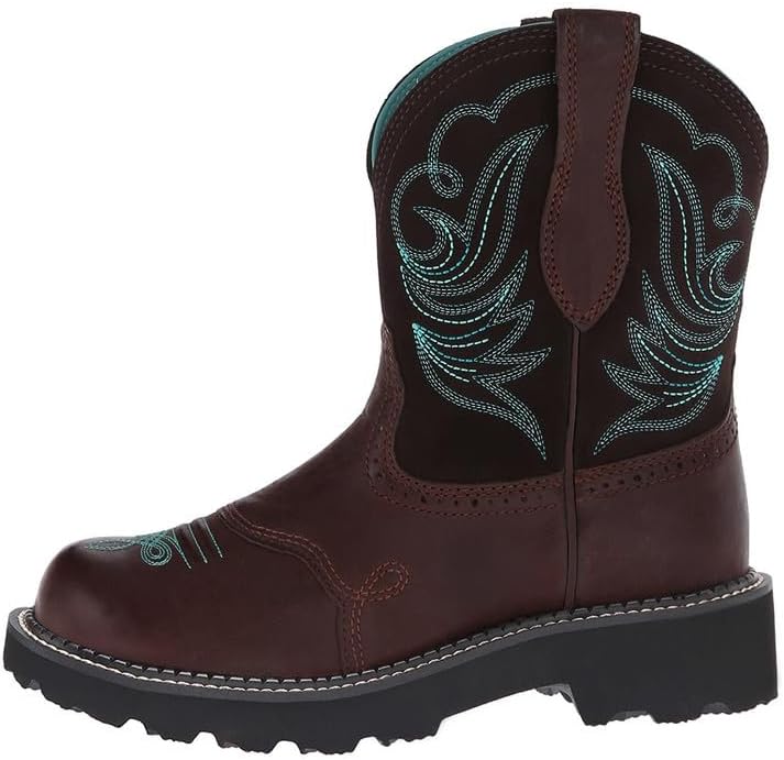 Women's Cowgirl Boots Embroidered Chunky Heel Round Toe Classic Retro Women's Ankle Boots Wide Calf Western Boots Women's Country Boots