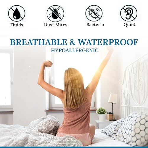 Image of PVC Waterproof Mattress Protector | 100% Waterproof Fitted Bed Cover | Soft, Breathable & Hypoallergenic | Protects Against Spills, Sweat, Dust & Stains | (Circle Black, 72 inchx78 inch)