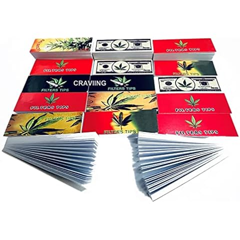 1000 Rolling Papers Filter Tips, 20 Booklet Roach Filters of 50 Standard Size Cover