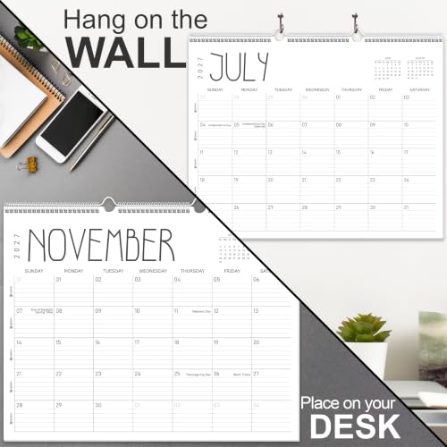 Image of Guasslee Large 2027 wall calendar 12 month, Jan 2027-Dec 2027, 22 inchx17 inch