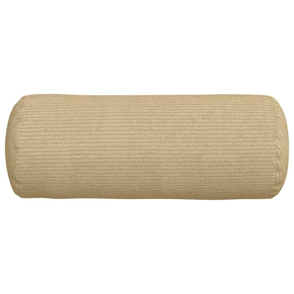Poduszka bolster 2 sztuki szaro-zielona Ø 15 x 40 cm, sztruksowa, poduszka ozdobna na kanapę, sofę, łóżko, do wnętrz, wygodna poduszka pod kark, miękka