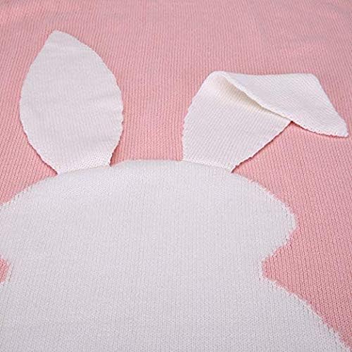 Personalized Blanket/Security Blanket Custom Blanket Monogram Baby Blanket Baby Shower (Knitted Pink Rabbit)