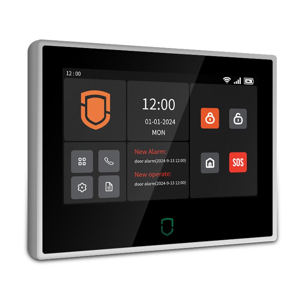 Wolf Guard antifurto allarme casa domestico con touch screen da 7 pollici, sistema di sicurezza intelligente 4G + WiFi con controllo tramite app Tuya, rilevatore di movimento (WT4F-W03)