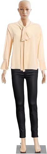 Maniquí de cuerpo completo de 69 pulgadas, forma de vestido de torso femenino con base de metal, maniquí de plástico ajustable desmontable para