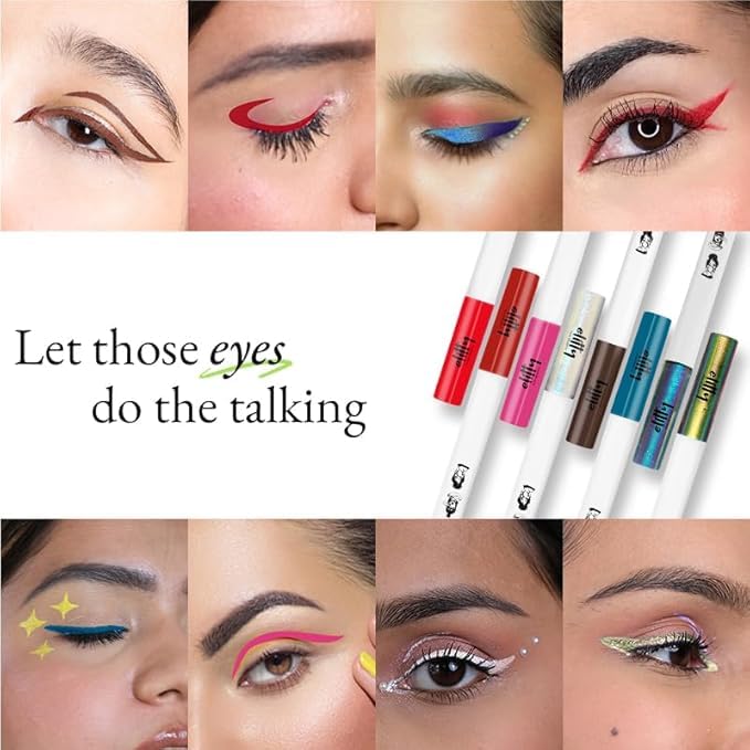 Image of Elitty Power Move | Emerald Green Coloured Intense Waterproof Liquid Eyeliner (Metallic Finished) | Lasts Upto 12hrs | Smudge Proof, Witch Hazel Infused, Quick Drying - 1ml