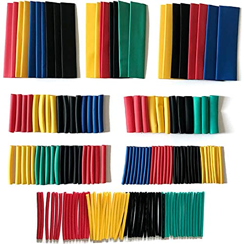 熱収縮チューブ 絶縁チューブ 防水 高難燃性 収縮 チューブ ブラック Φ1mm～14mm (164ピースセット)のサムネイル