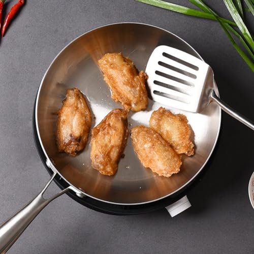 Pqahffowr Stainless Steel 3 Ply Frying Pan Wok Pan Cooking Fried Steak Gas Stove Pot Electromagnetic Saucepan Nonstick Pan 28cm - Image 5