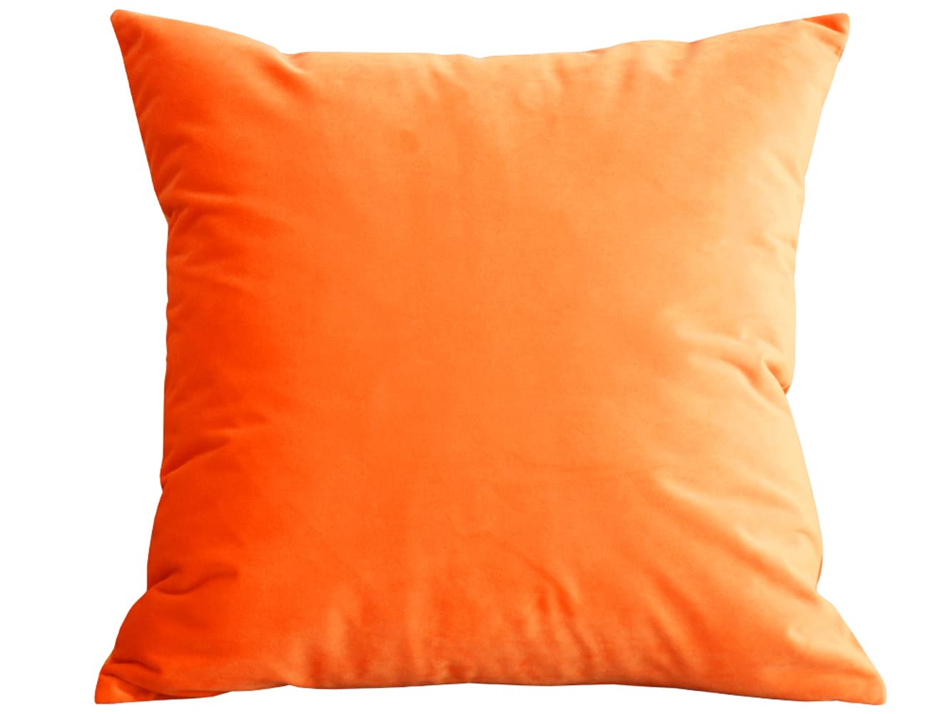 Lutanky Velvet Cushion Cover 60 x 60 cm Orange Decorative Square Throw Pillow Case Soft Large Pillow Covers for Sofa Bedroom Couch 24 x 24 Inch โ image 1