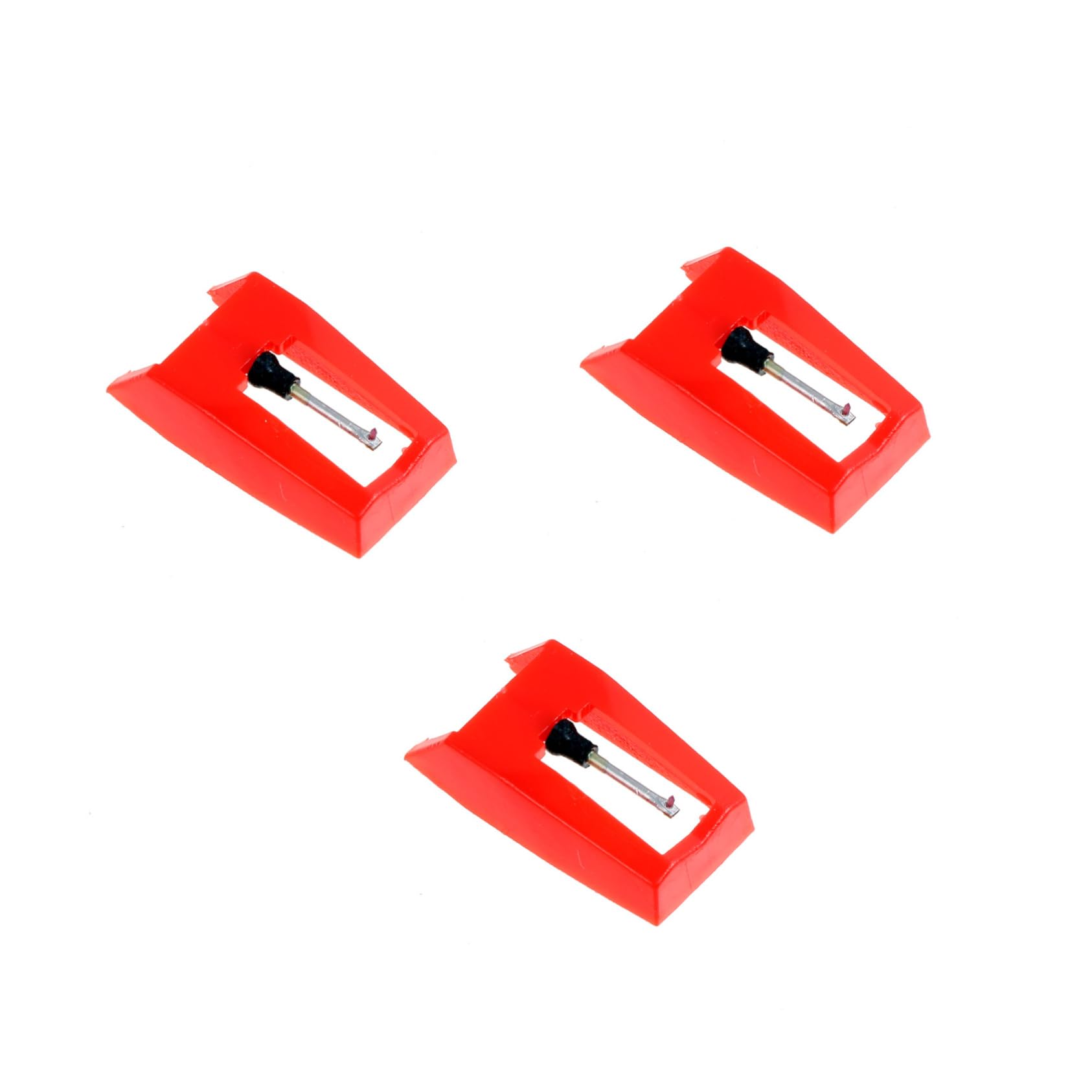 GALPADA 3Pcs Turntable Stylus Replacement Needles for Vinyl Record Players Easy Installation Phonograph Stylus Compatible with Record Players Durable Design Red
