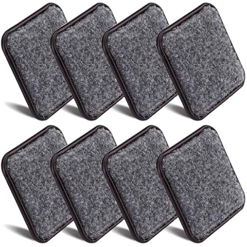 ASTIMESA 8 Pieces 3" Square Furniture Sliders, Heavy Duty Furniture Pads Cups with Carpet Base, Reusable Floor Protectors for Hardwood Vinyl Tile Couch Table Chair Bottom (Brown) (78mm, Square) Cover